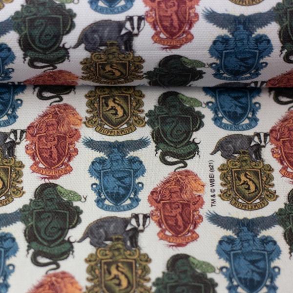 Canvas/Dekostoff Harry Potter Wappen bunt