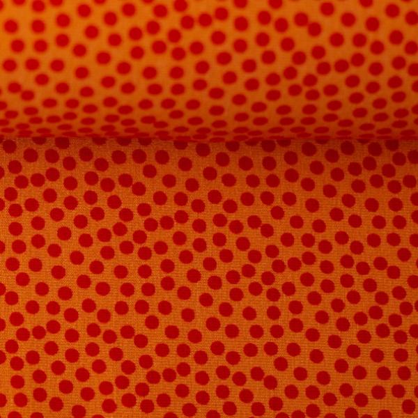Baumwolljersey JORIS - Punkte orange