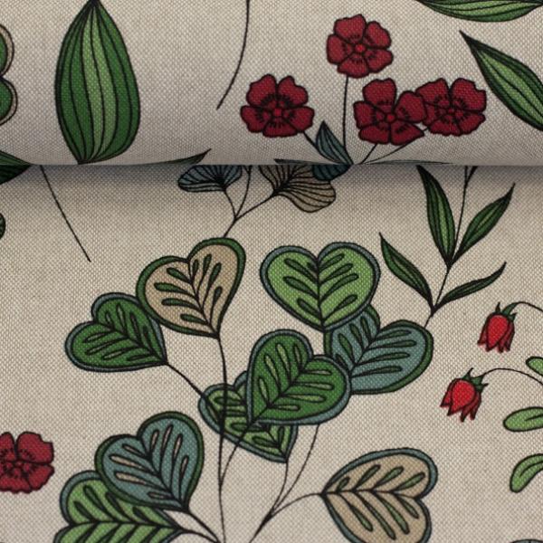 Dekostoff Linde - Blumen