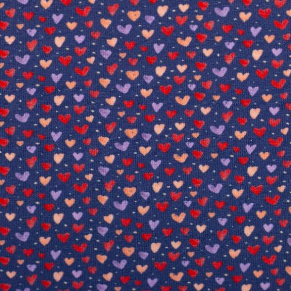 Baumwolljersey JONA Swafing Herzen auf blau