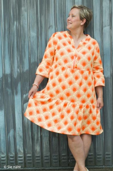 Double Slub Musselin Swafing Bright by Käselotti beige-orange