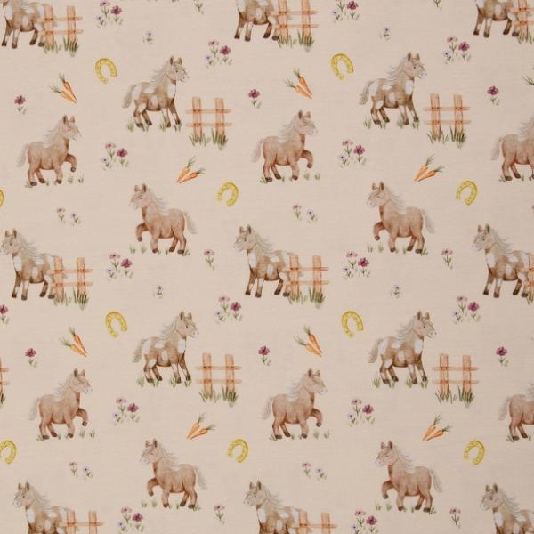 Baumwolljersey Swafing - Farm by Christiane Zielinski Pferde