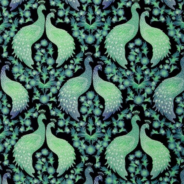 Dekostoff Swafing Peacock Wedding by Bienvenido Colorido