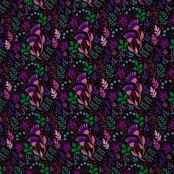 Viskosewebware In Full Bloom by Emjo Design - schwarz