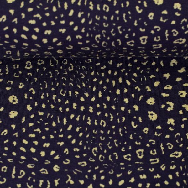 Baumwolljersey Leske Leoprint auf aubergine