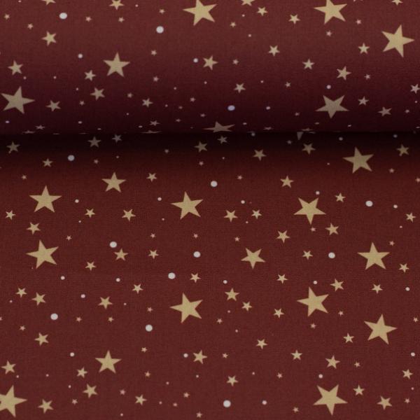 Baumwollstoff BJÖRN Swafing Sterne Bordeaux