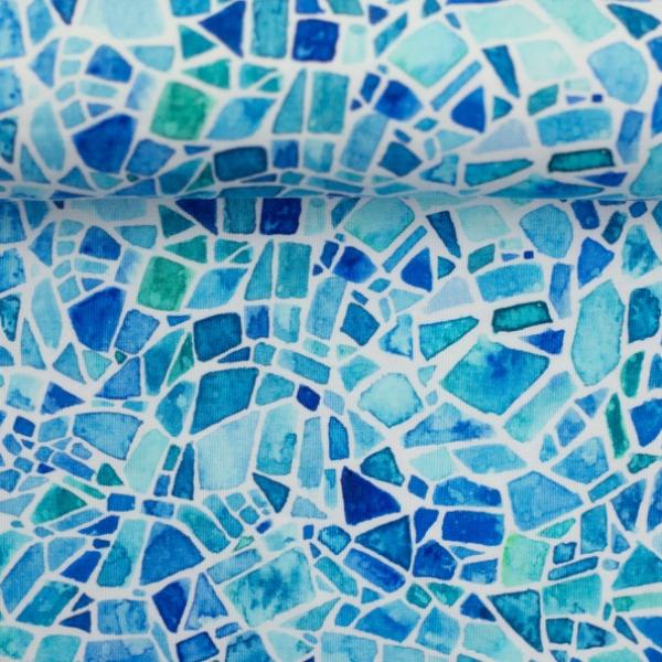 Baumwolljersey Swafing THEO Mosaik blau