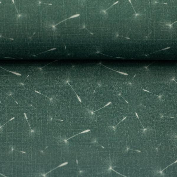 Double Slub Musselin Swafing ADELE Smaragd Pusteblumen