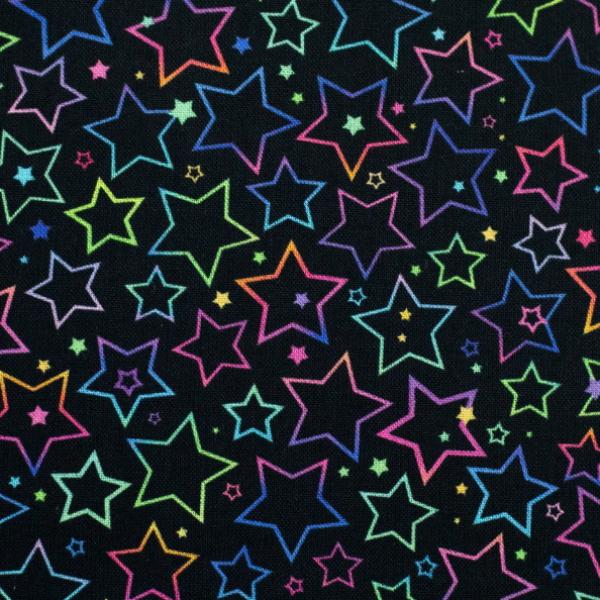 Baumwollstoff TIM Sterne neon