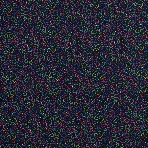 Baumwollstoff TIM Sterne neon