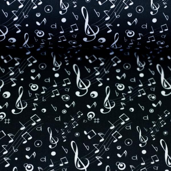Baumwollstoff TIM Noten und Notenlinien