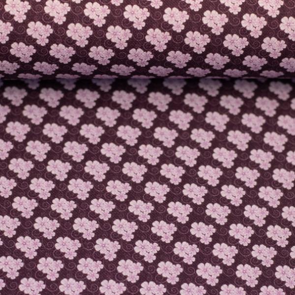 Baumwollstoff ELSE Blumen auf violett