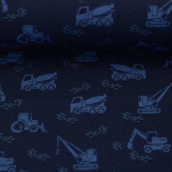 Baumwolljersey BAUSTELLE  Swafing - BLAU