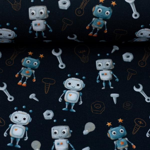 Baumwolljersey HELLO ROBOT BY MRS. MINT Swafing