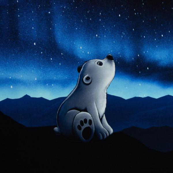 Sweat Panel ON THE ROCKS -Swafing ca. 95 cm - Eisbär blau