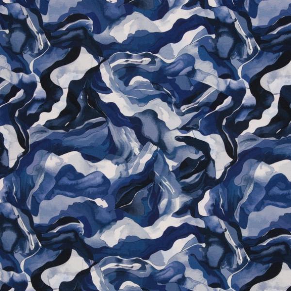 French Terry Swafing JUDITH Blau-weiß