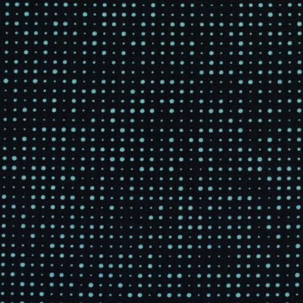 Baumwollstoff Hitech Punkte mint auf schwarz