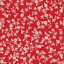 Baumwollwebware Verena Blumen auf rot