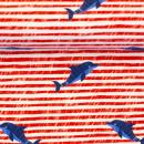 Baumwolljersey NAUTICAL Swafing  Delfin auf Ringel rot-weiß
