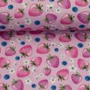 Baumwollstoff FRUITS Swafing  - Erdbeeren