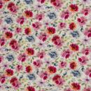 Musselin -Thea Blumen pink bunt