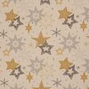 Dekostoff Christmas Sterne schwarz Gold