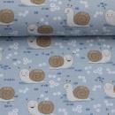 Baumwolljersey Kids by JaTiJu Swafing - Schnecken hellblau