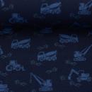 Baumwolljersey BAUSTELLE  Swafing - BLAU