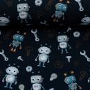 Baumwolljersey HELLO ROBOT BY MRS. MINT Swafing