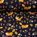 French Terry-Swafing MALIBOU FUCHS, Igel, Pilze