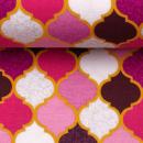 Baumwolljersey Moroccan Tiles by lycklig design - Swafing - bordeaux/pink
